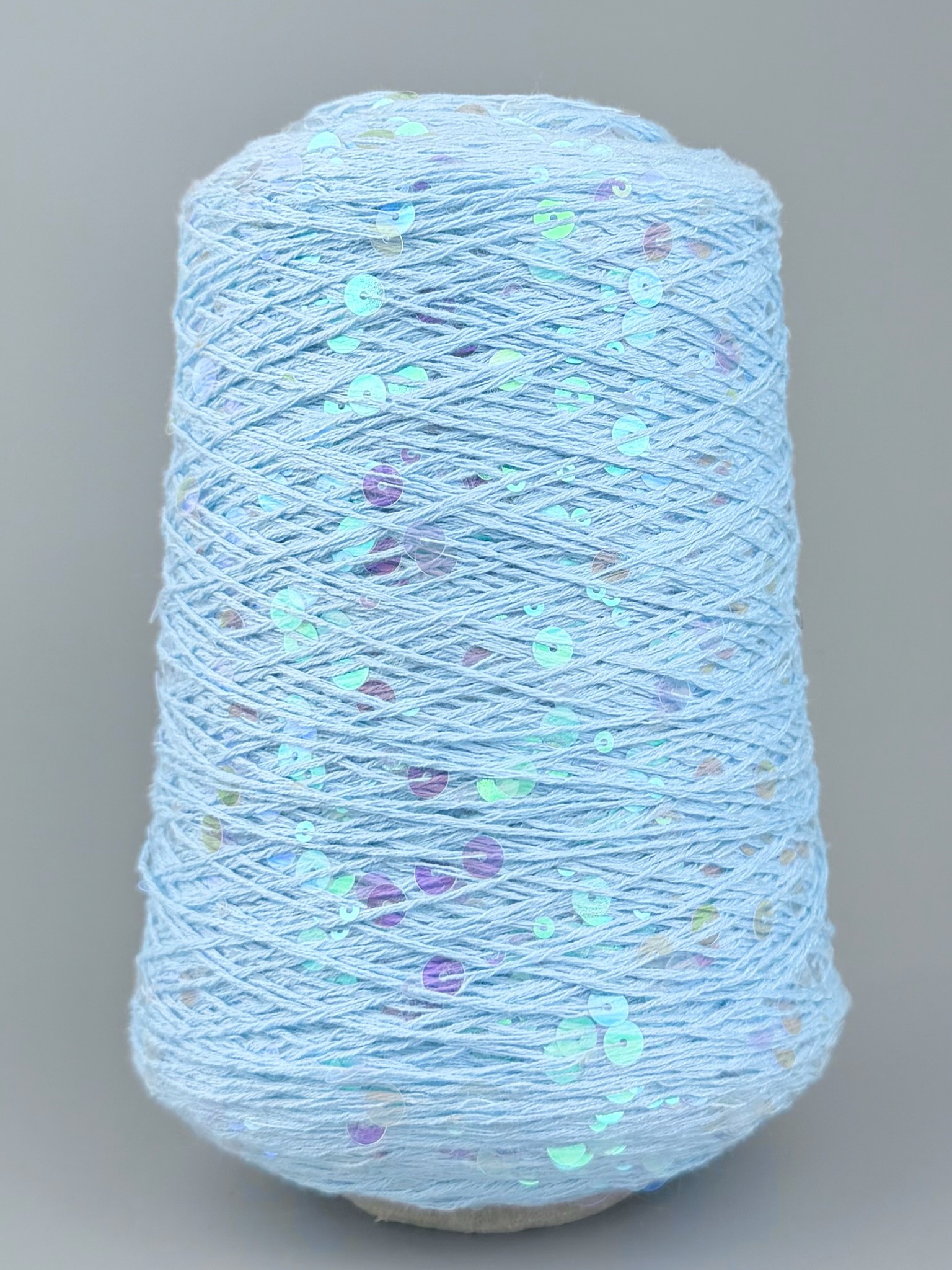Art. Brillante 260 m / 100 g – cotone con maxi paillettes col. Azzurro chiaro foto 2